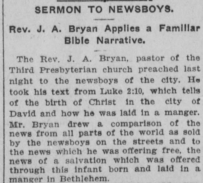 sermon to Newsboys